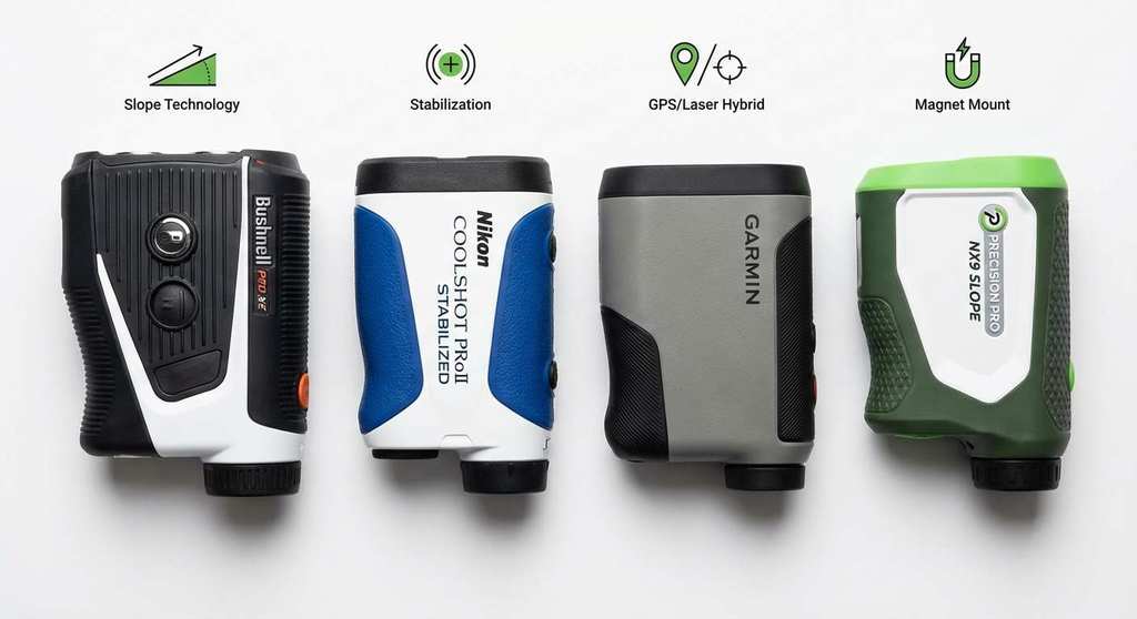 Verschiedene Golf Rangefinder Modelle im Vergleich