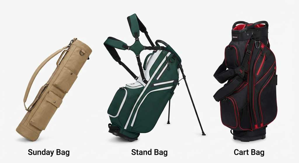 Verschiedene Golftaschen Typen Stand Bag Cart Bag Vergleich
