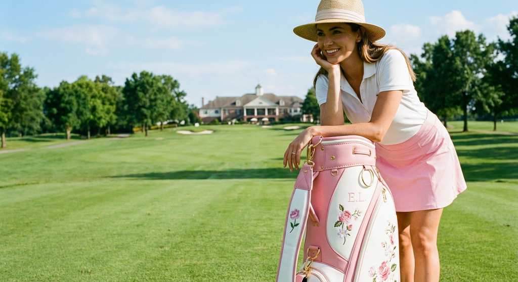 Golftasche Damen leicht elegant auf Golfplatz